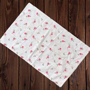 CANNON MONTICELLO Vintage Muslin Standard Pink Rose Rosebud Dot Pillowcase King